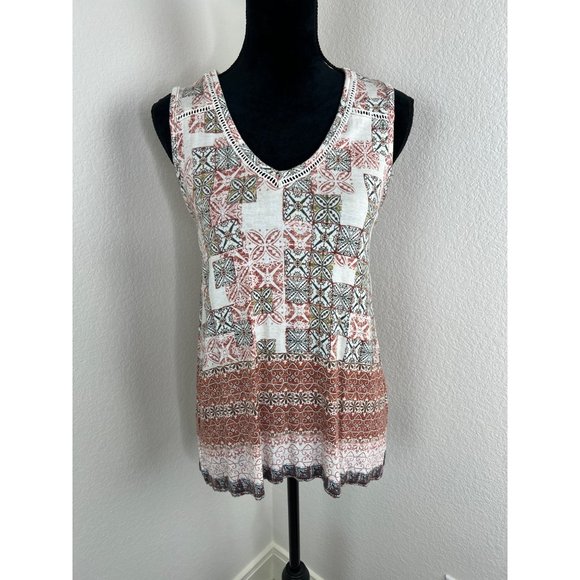 Rose + Olive Sleeveless Top, Medium - Picture 2 of 12